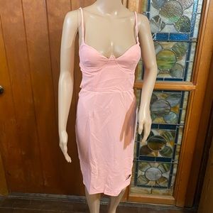 Light Pink Strappy Bodycon Midi Dress